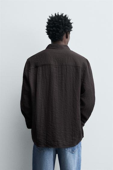 CAMISA FLUIDA RELAXED FIT - Marrón de Zara