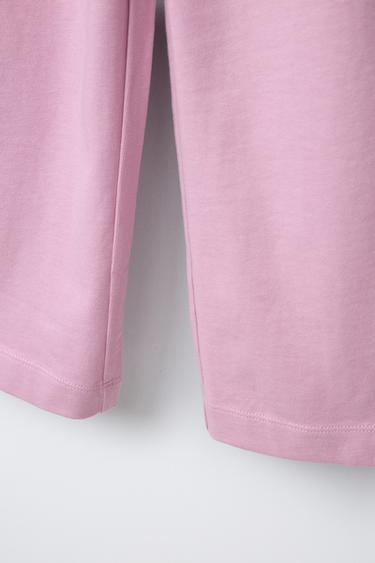 PLAIN HEAVY WEIGHT WIDE-LEG TROUSERS - Mauve by Zara - Image 3