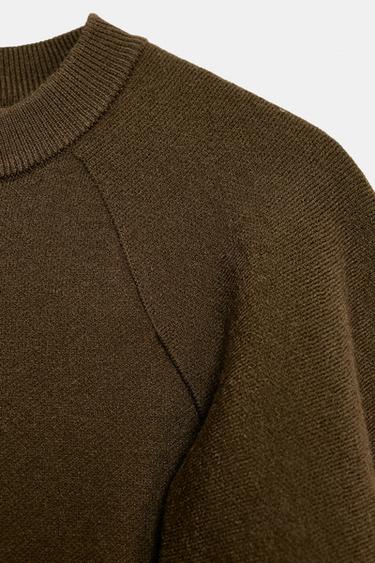 KNIT CAPE SLEEVE SWEATER - dark khaki by Zara - Image 6