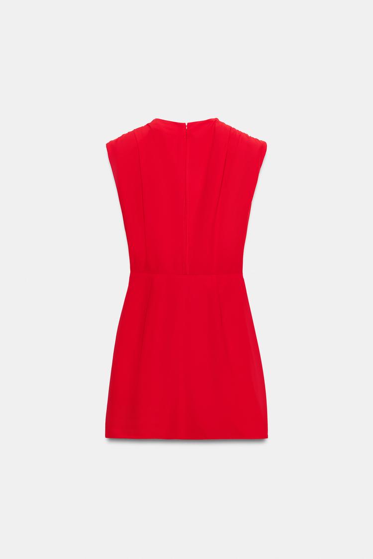 Vestido mini con hombreras drapeadas 8