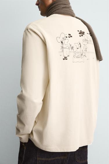 PIZZERIA LA MONTECARLO PRINT T-SHIRT - Ecru by Zara - Image 4