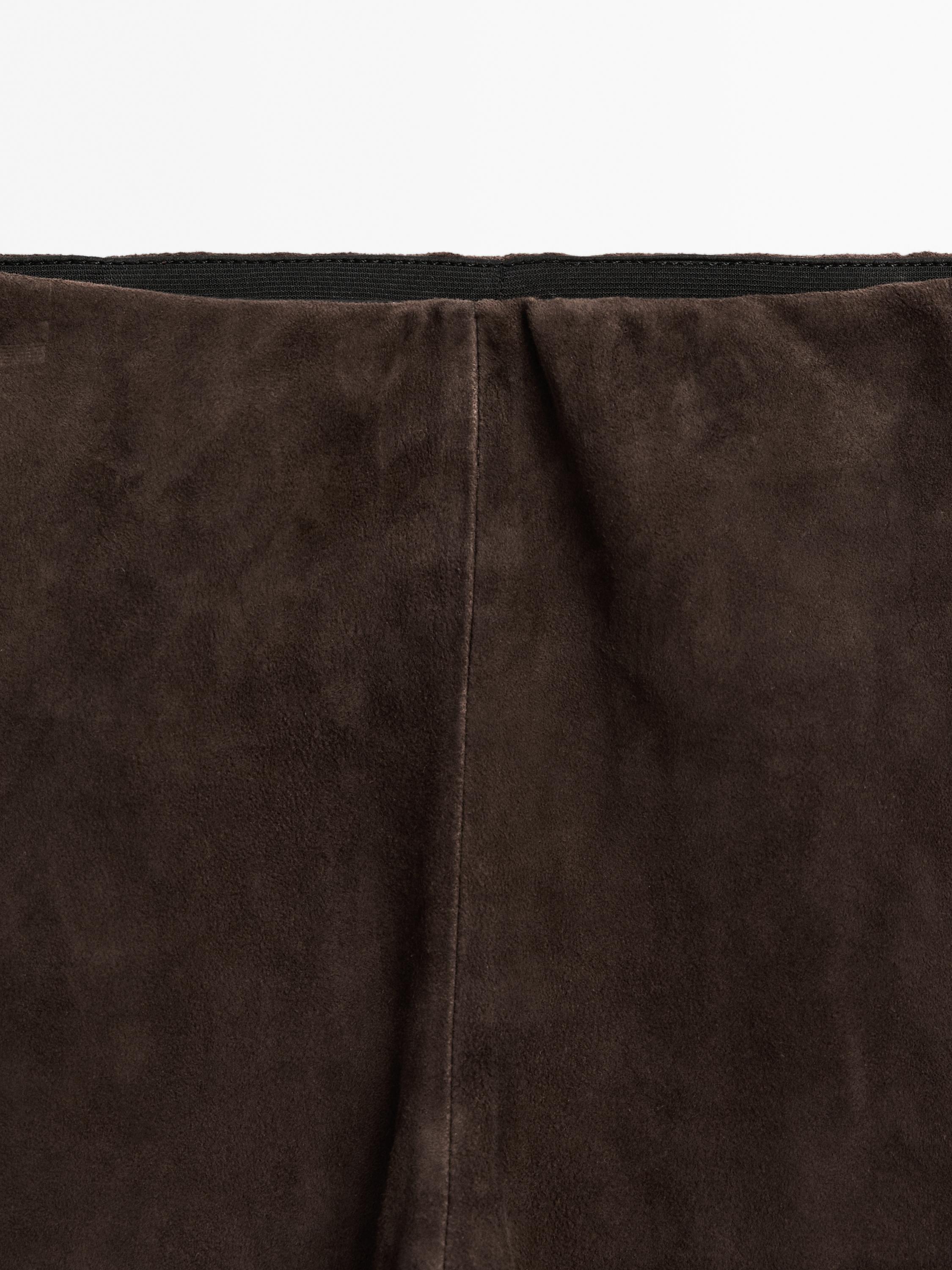 Suede leather leggings