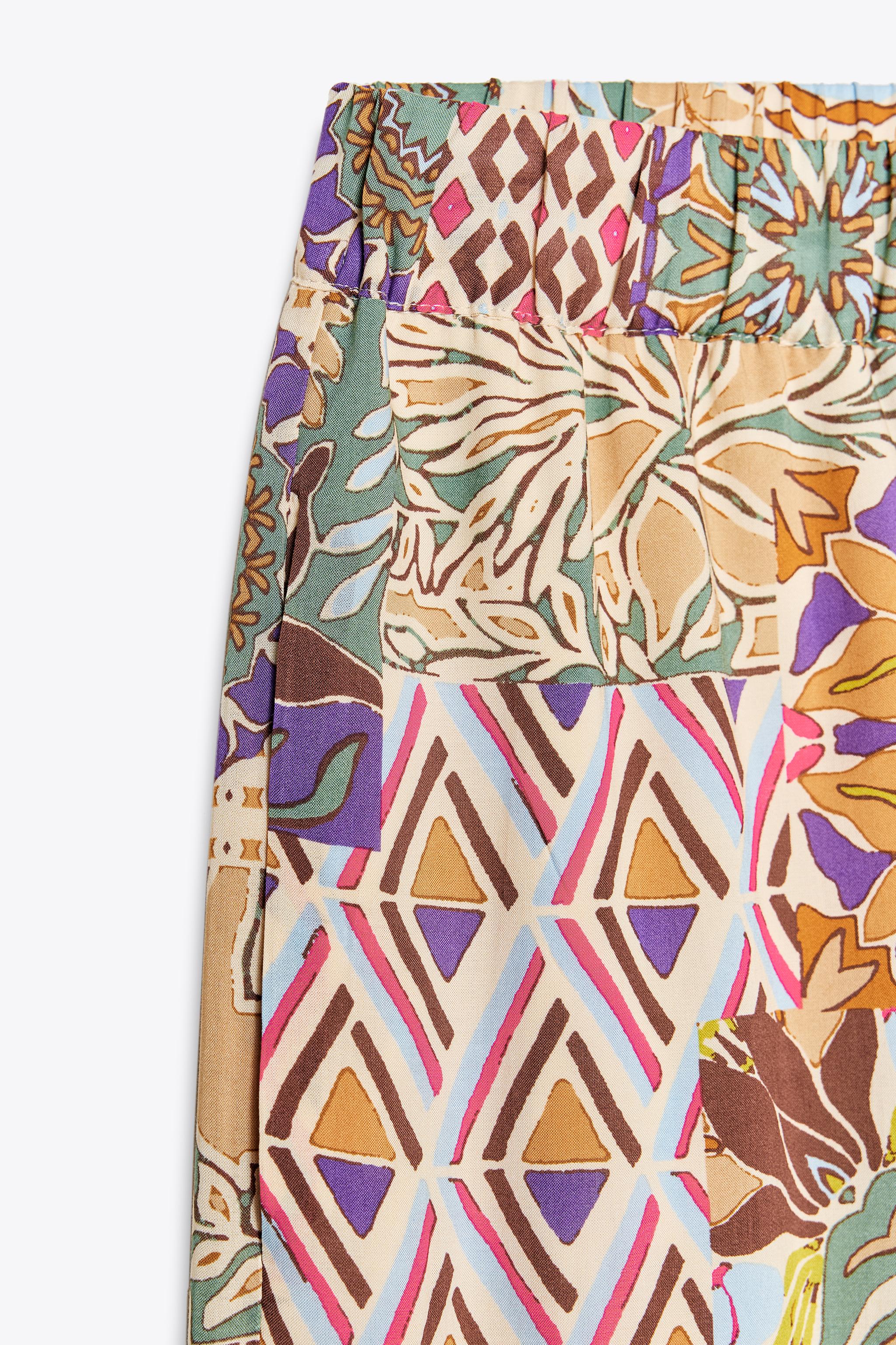 WIDE LEG PRINTED PANTS - Multicolored | ZARA United States