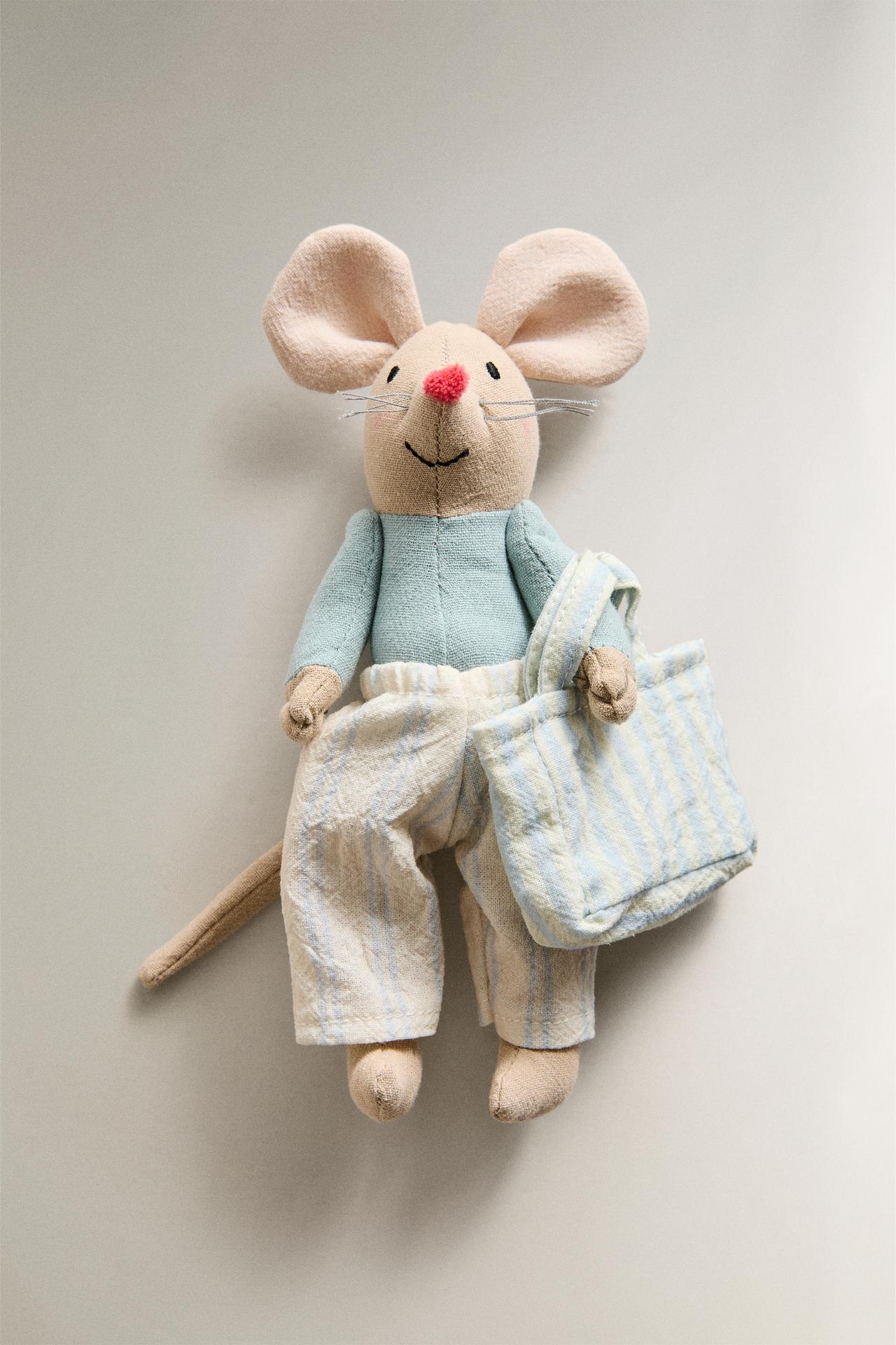 Kids Mouse Plush Toy — Cream