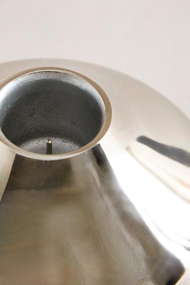 SILVER ALUMINIUM TEALIGHT HOLDER - P by Zara - Image 2