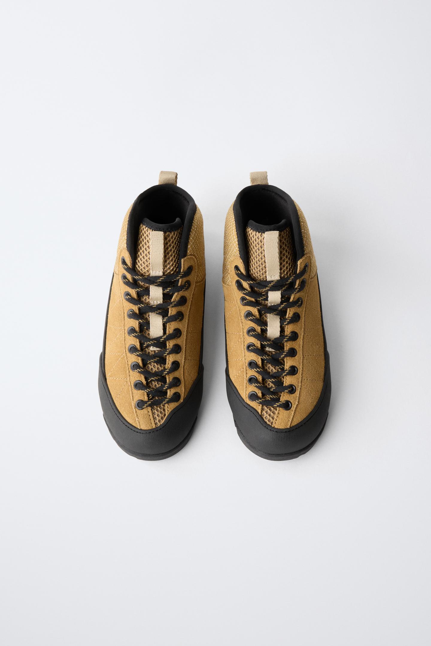Детские кроссовки Zara Contrast Sneaker, цвет: Коричневый — фото 6