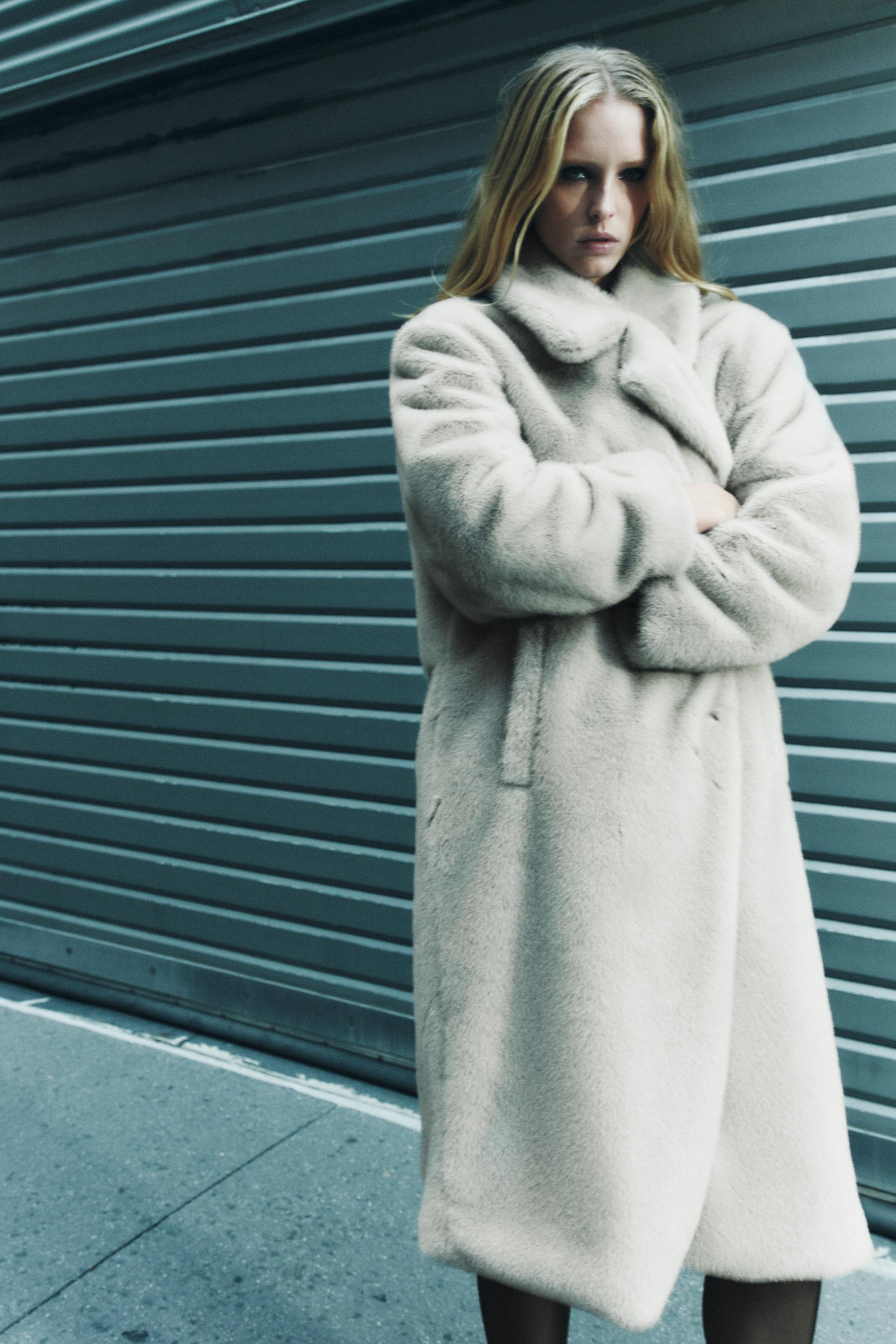 Long faux fur coat zara best sale