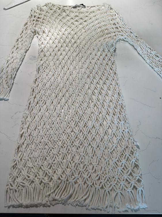 zara macrame knit dress VESTIDO PUNTO MACRAMÉ LIMITED EDITION SEGUNDA MANO WEDDINGEDIT24