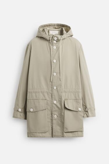 Zara Gri yeşil - PAMUKLU KISA PARKA