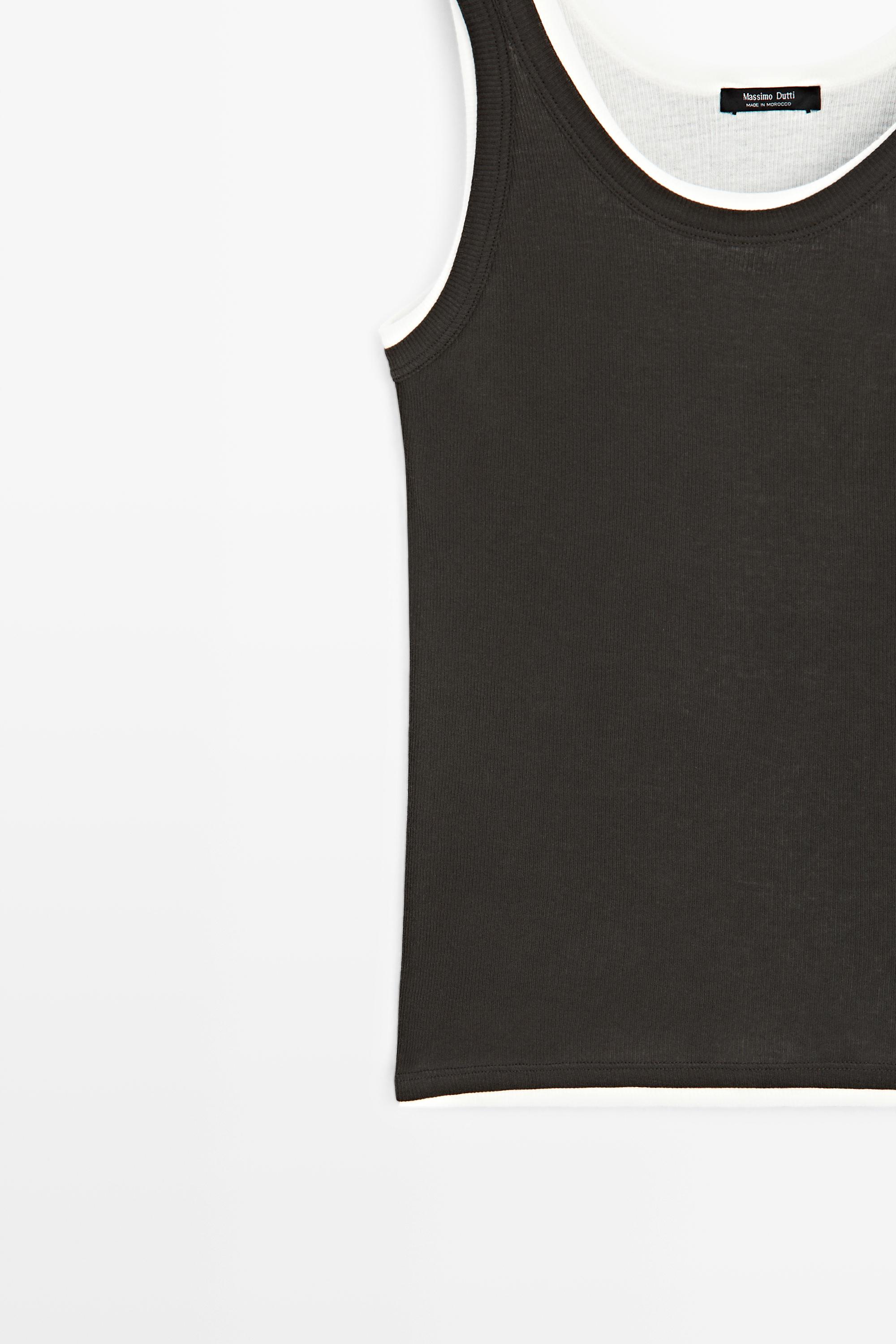Double-layer strappy top with jewel detail