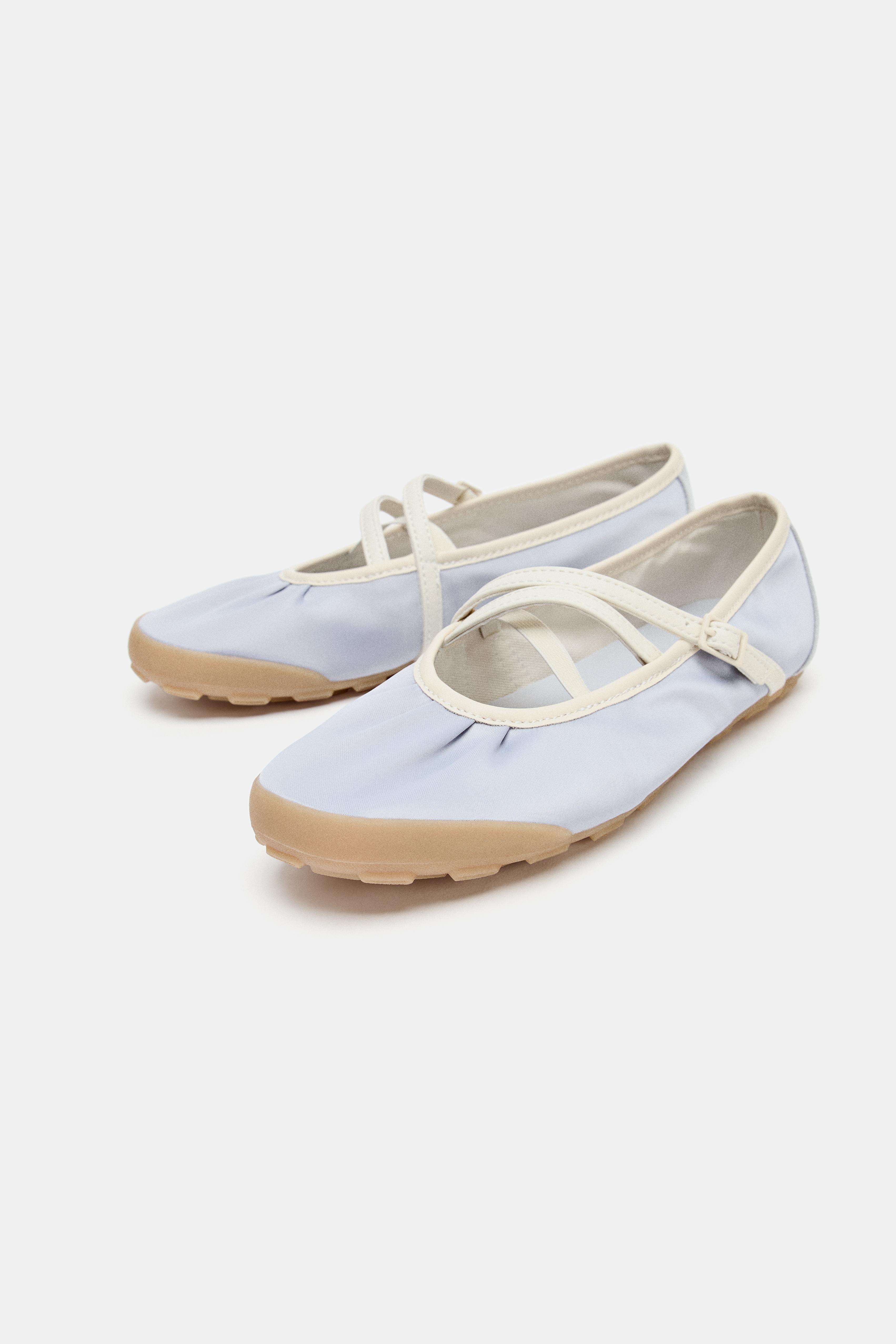 SATIN ATHLETIC BALLET FLATS