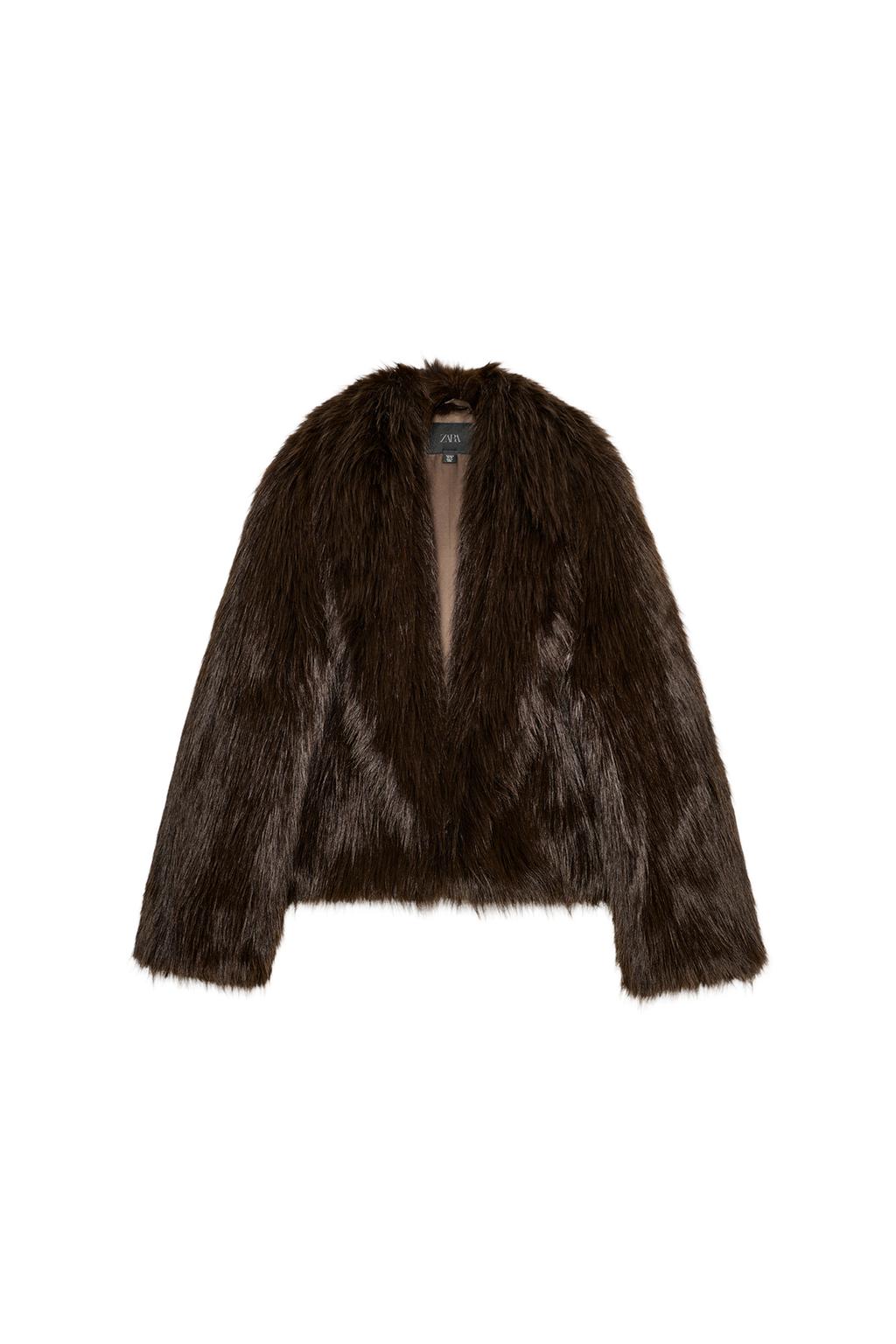 SHORT FAUX FUR COAT - image 3