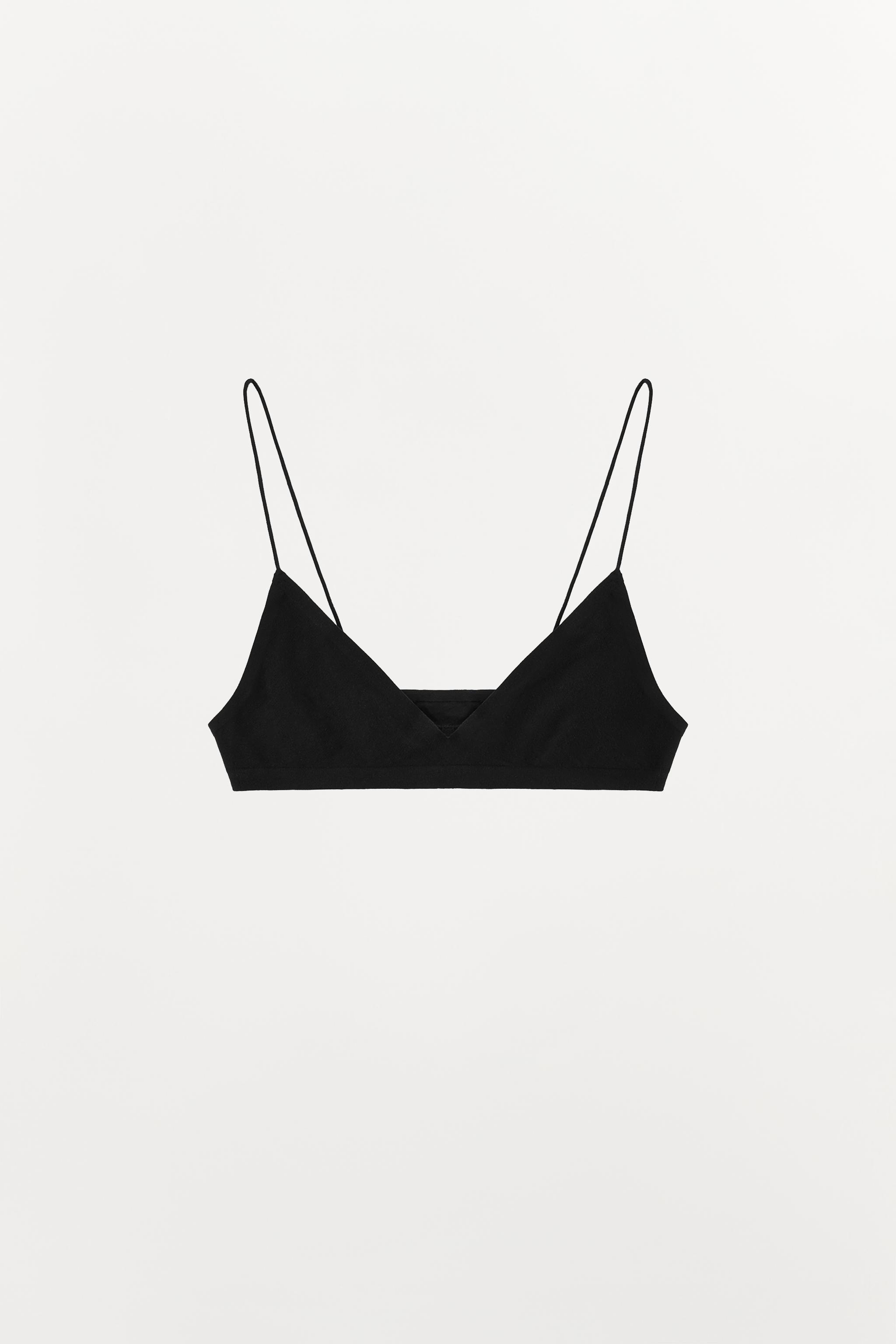 SEAMLESS STRAPPY BRA — Black