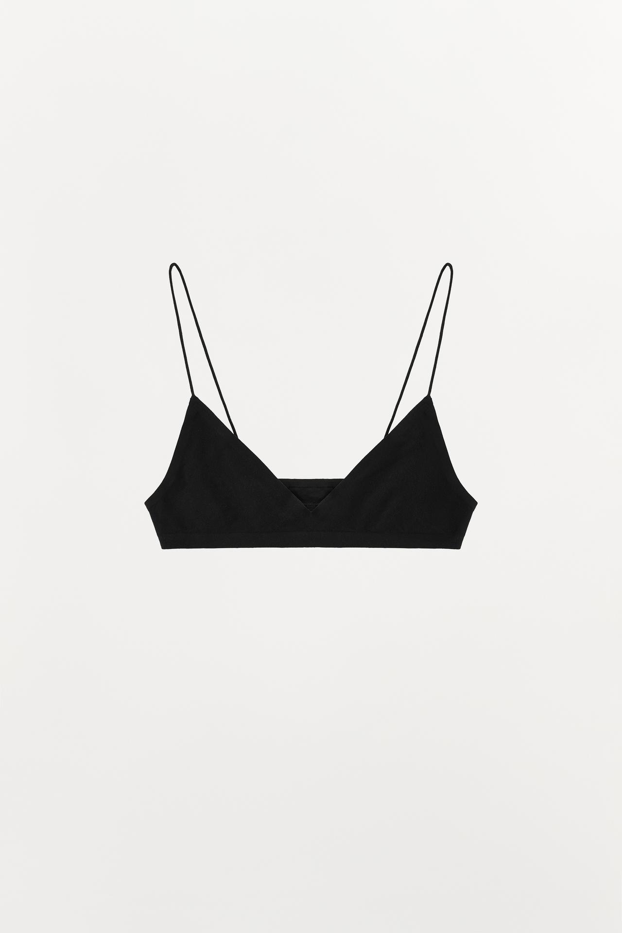 SEAMLESS STRAPPY BRA — Black