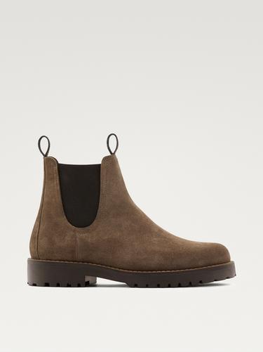 Botín piel chelsea - Gris Visón de Zara