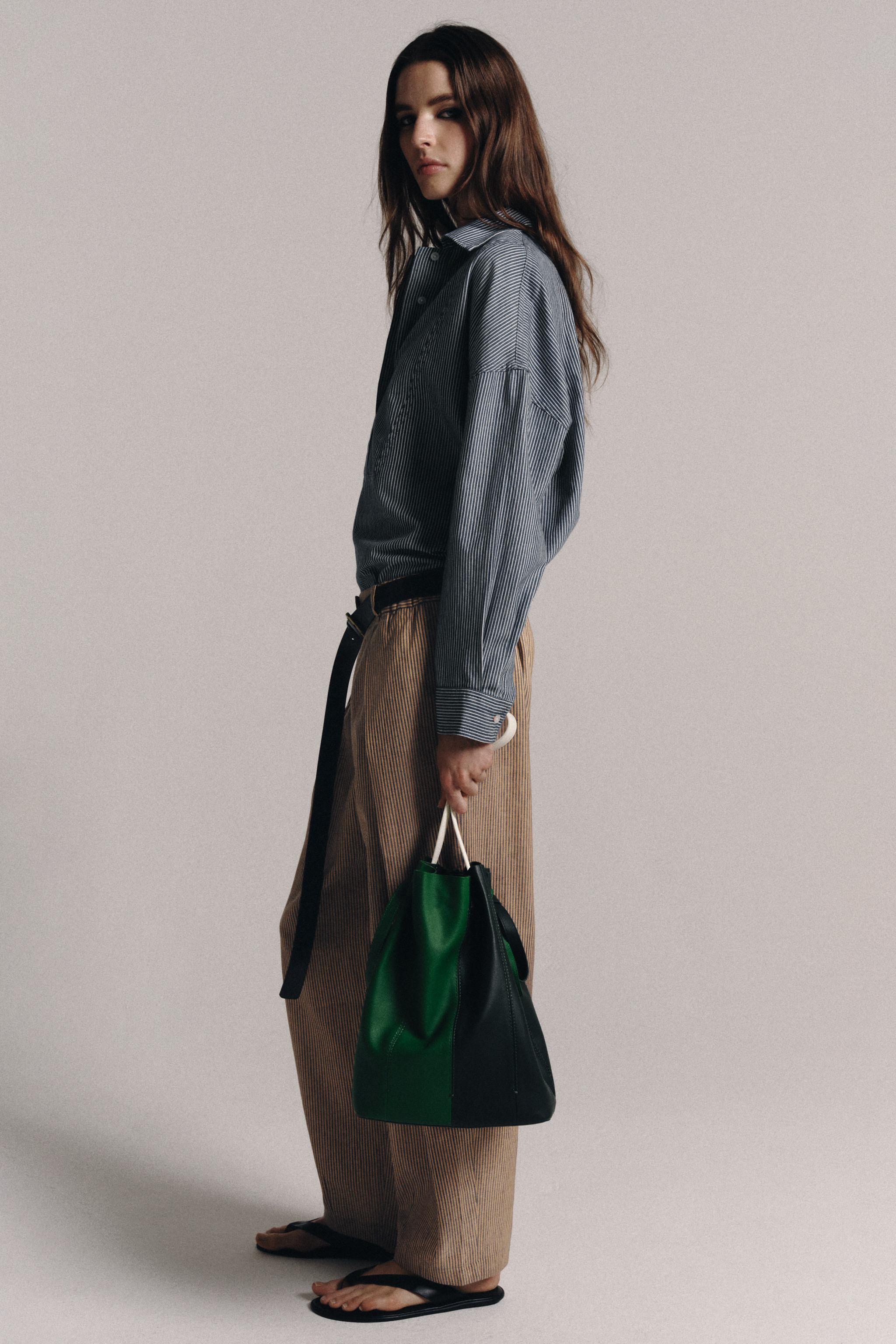 Женские брюки Zara LINEN BLEND DARTED PANTS ZW COLLECTION — фото 6