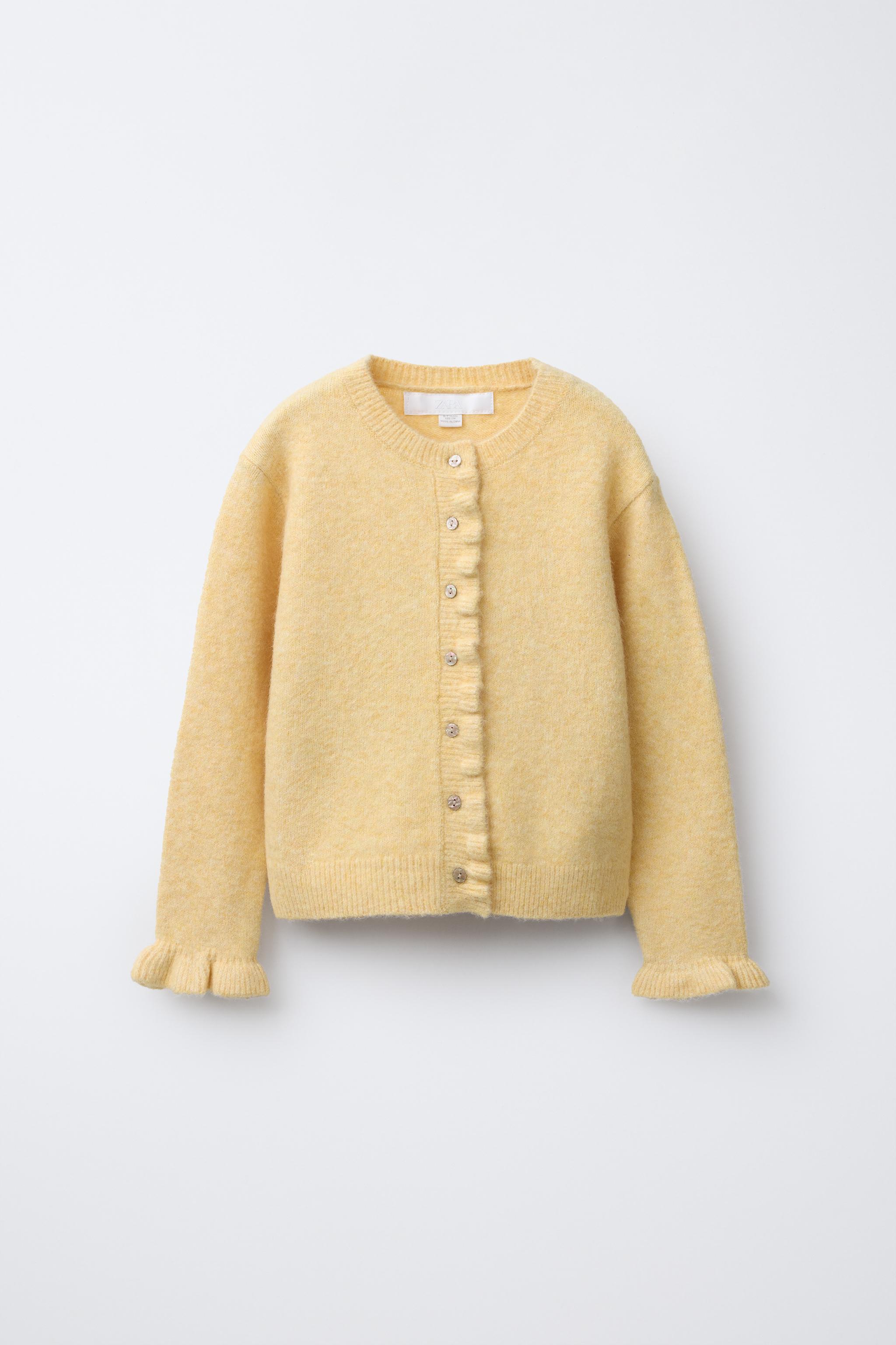 ZARA ニット カーディガン リボン コットン セーター アウター xl 女の子用カーディガン | ZARA 日本
