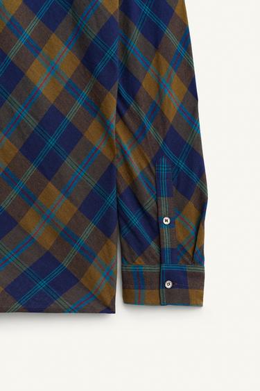 CHEMISE FLUIDE À CARREAUX ÉDITION LIMITÉE - Bleu de Zara - Image 7