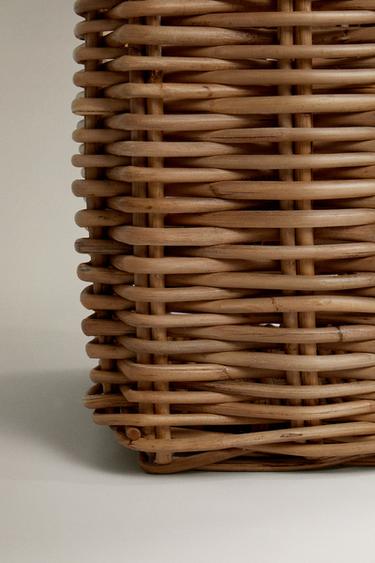 LARGE CHUNKY RATTAN BASKET - Light beige by Zara - Image 2