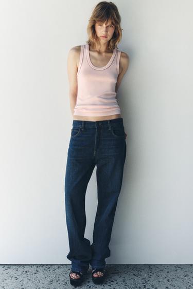 ОДНОТОННЫЙ ТОП С КОНТРАСТНОЙ ОКАНТОВКОЙ — СВЕТЛО-РОЗОВЫЙ от Zara — изображение 0