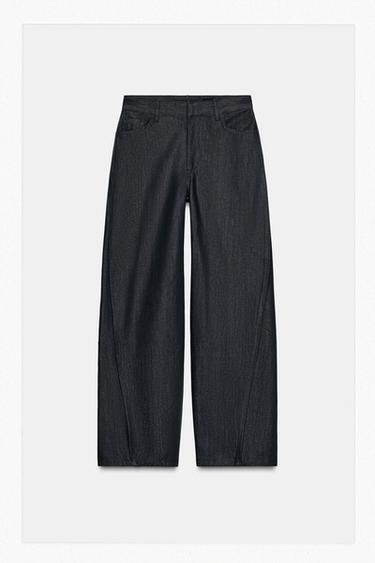 ZW COLLECTION BALLOON DENIM TROUSERS - Grey by Zara