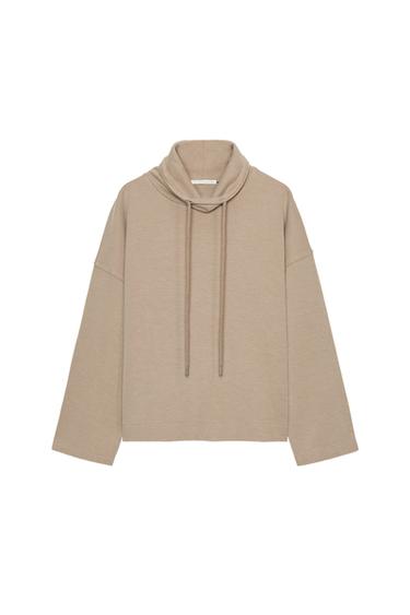 SUDADERA INTERLOCK EFECTO LAVADO - Visón de Zara