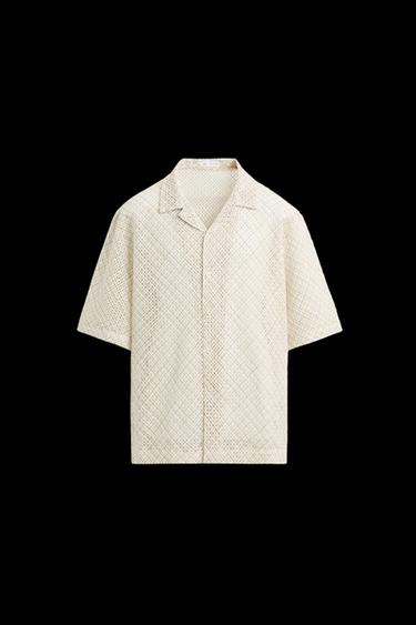 Zara TEXTURED WEAVE SHIRT - Beige-pink - Image 0