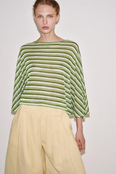CAMISETA CAPA RÚSTICA RAYAS - Raya verde de Zara