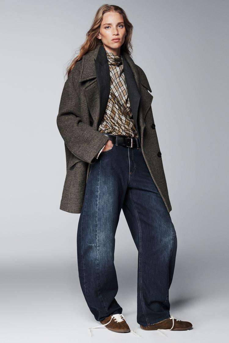 100% WOOL BLAZER ZW COLLECTION Grey marl ZARA India