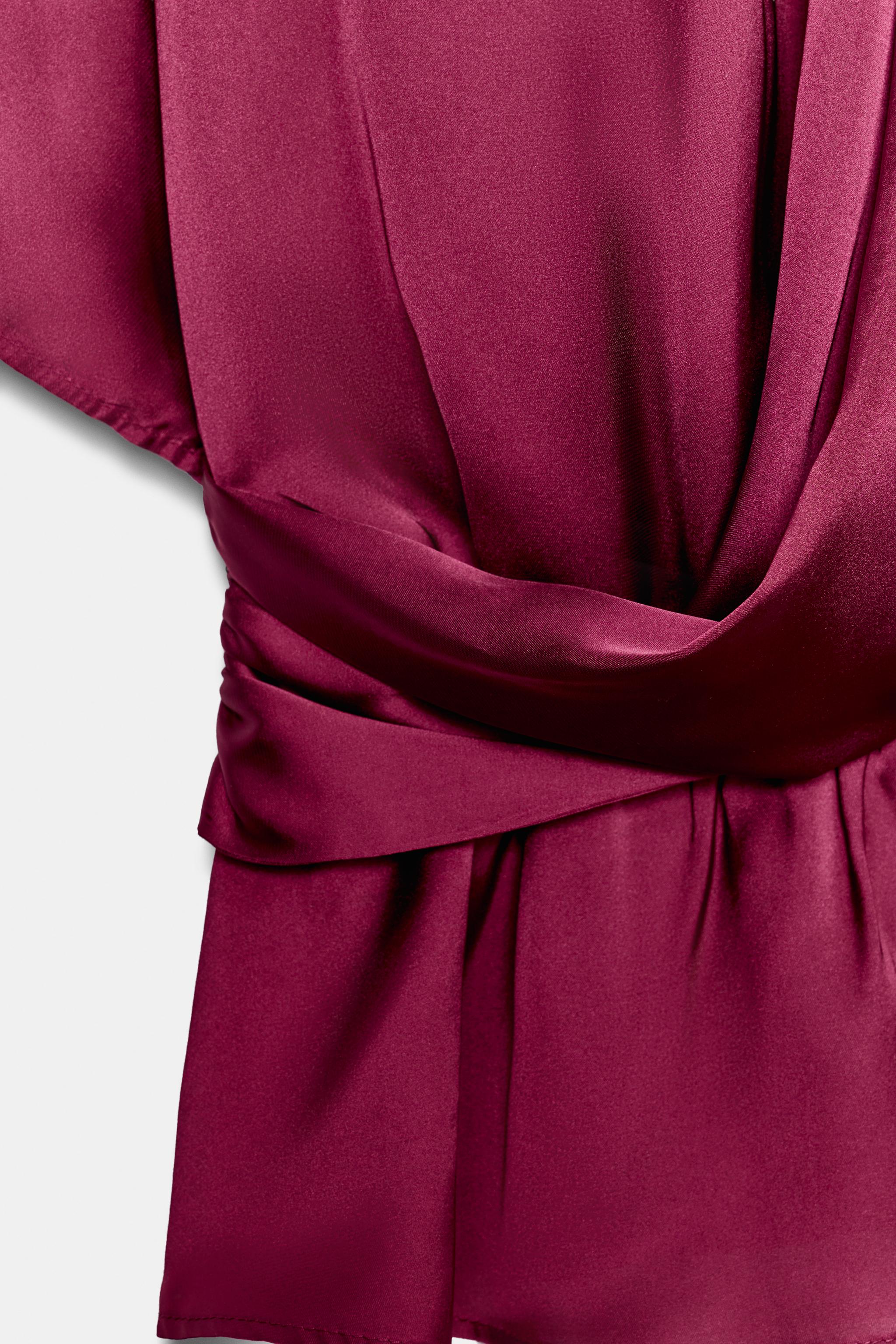 SATIN DRAPED BLOUSE