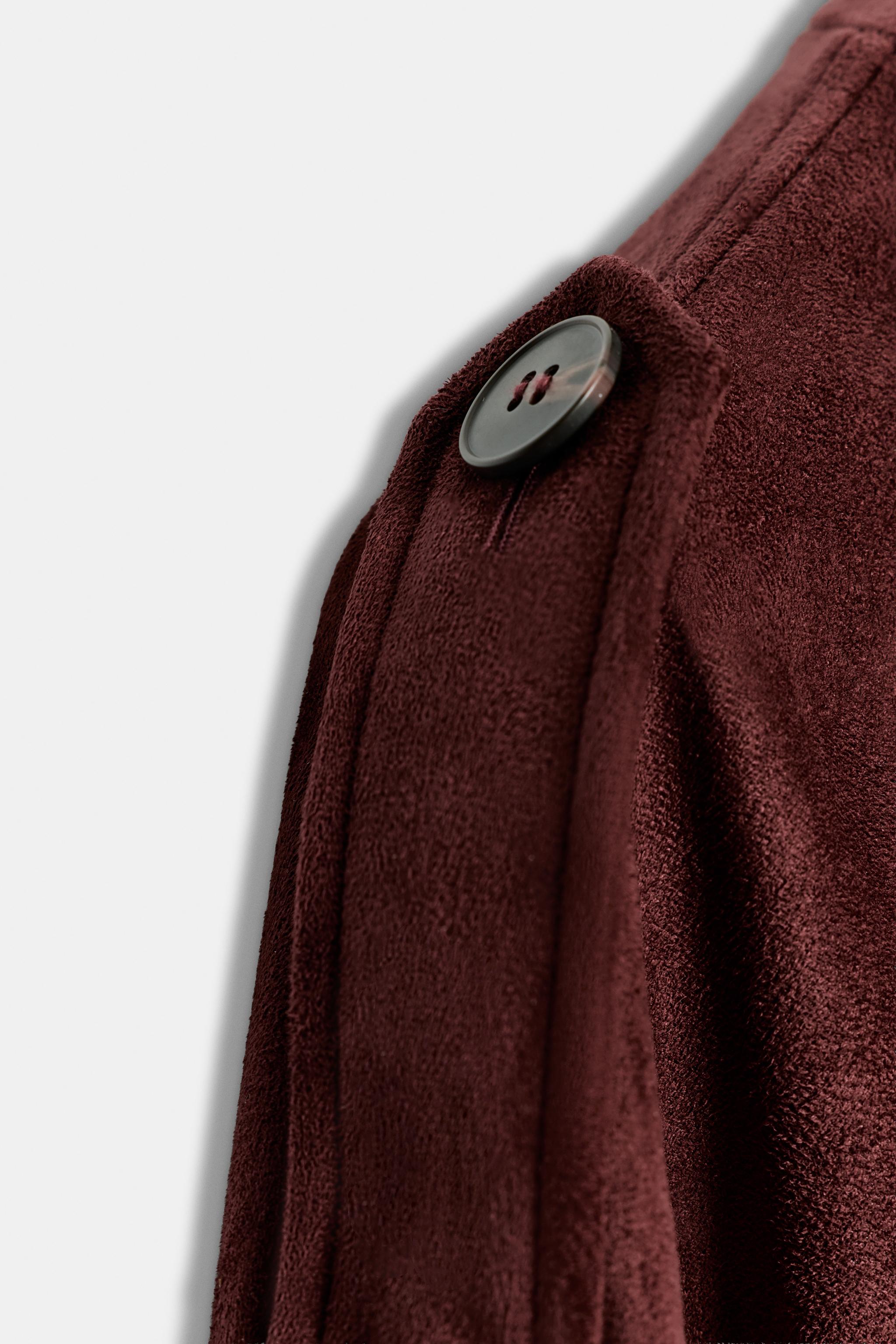 FAUX SUEDE BELTED JACKET
