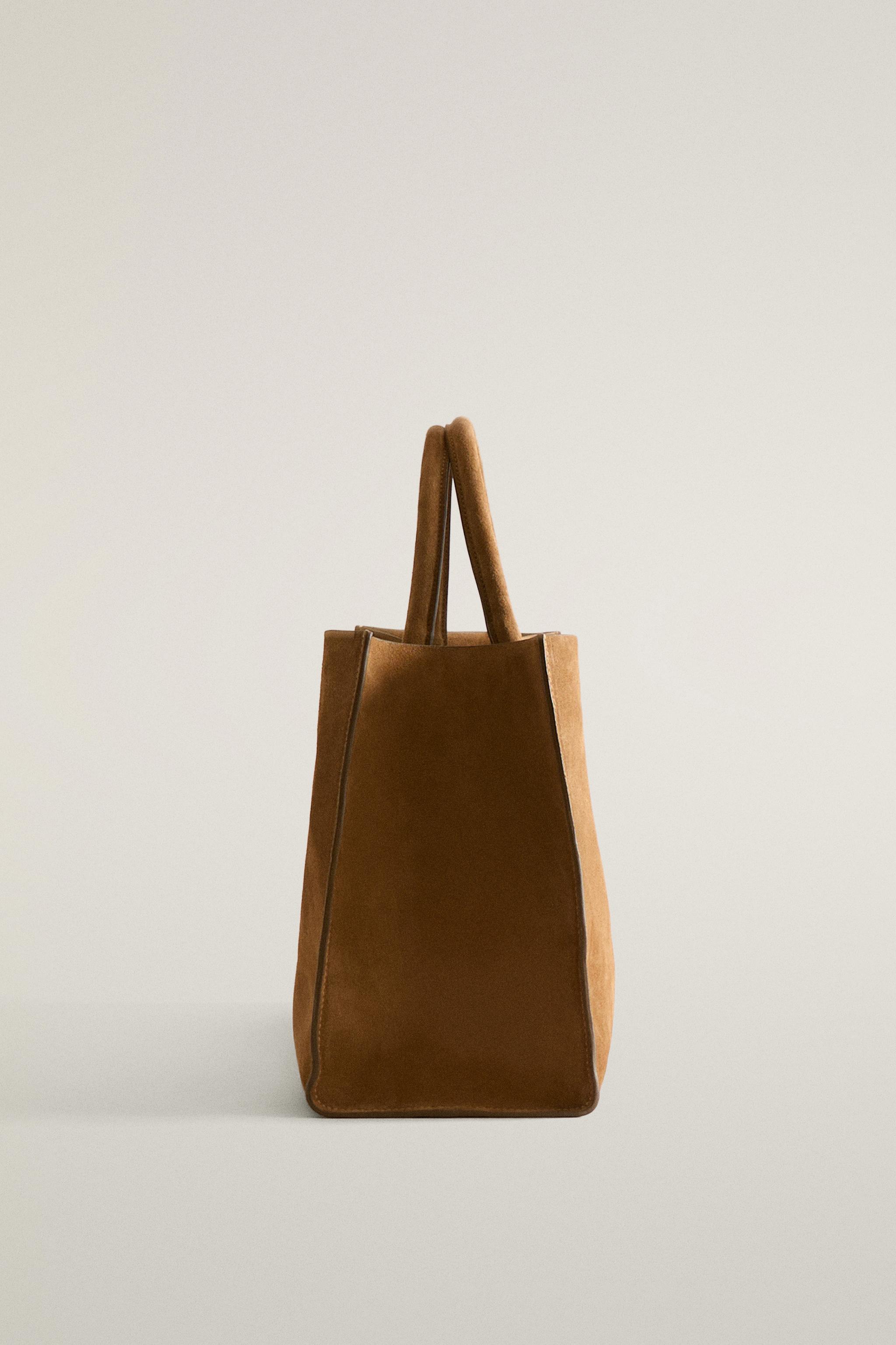 LEATHER SUEDE TOTE BAG
