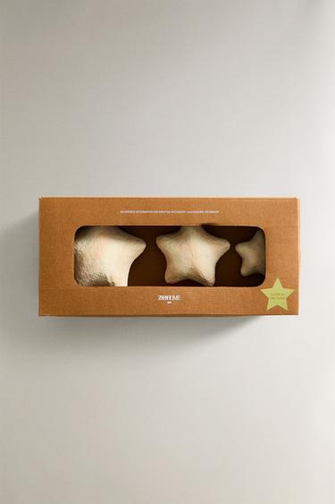 SET OF DECORATIVE STARS (SET OF 3) - Multicoloured by Zara - Image 4