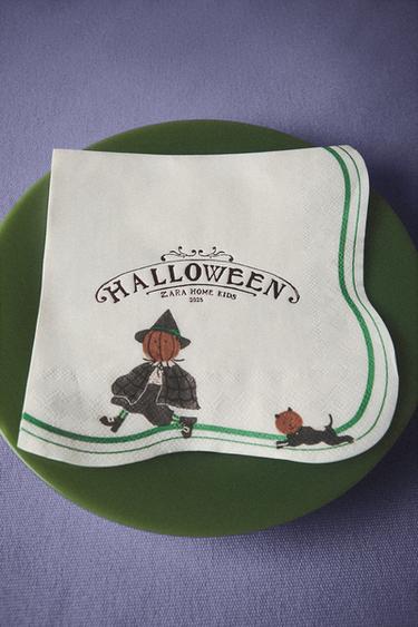 Zaras FLERPACK PAPPERSSERVETTER FÖR BARN HALLOWEEN (20-PACK) - Flerfärgad