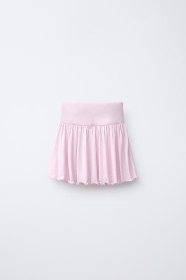 JUPE À VOLANTS CLOUTÉE - Rose de Zara - Image 1
