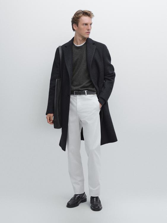 Cotton blend twill trousers