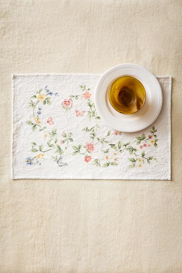 FLORAL PRINT JACQUARD PLACEMAT - Greenish by Zara - Image 5