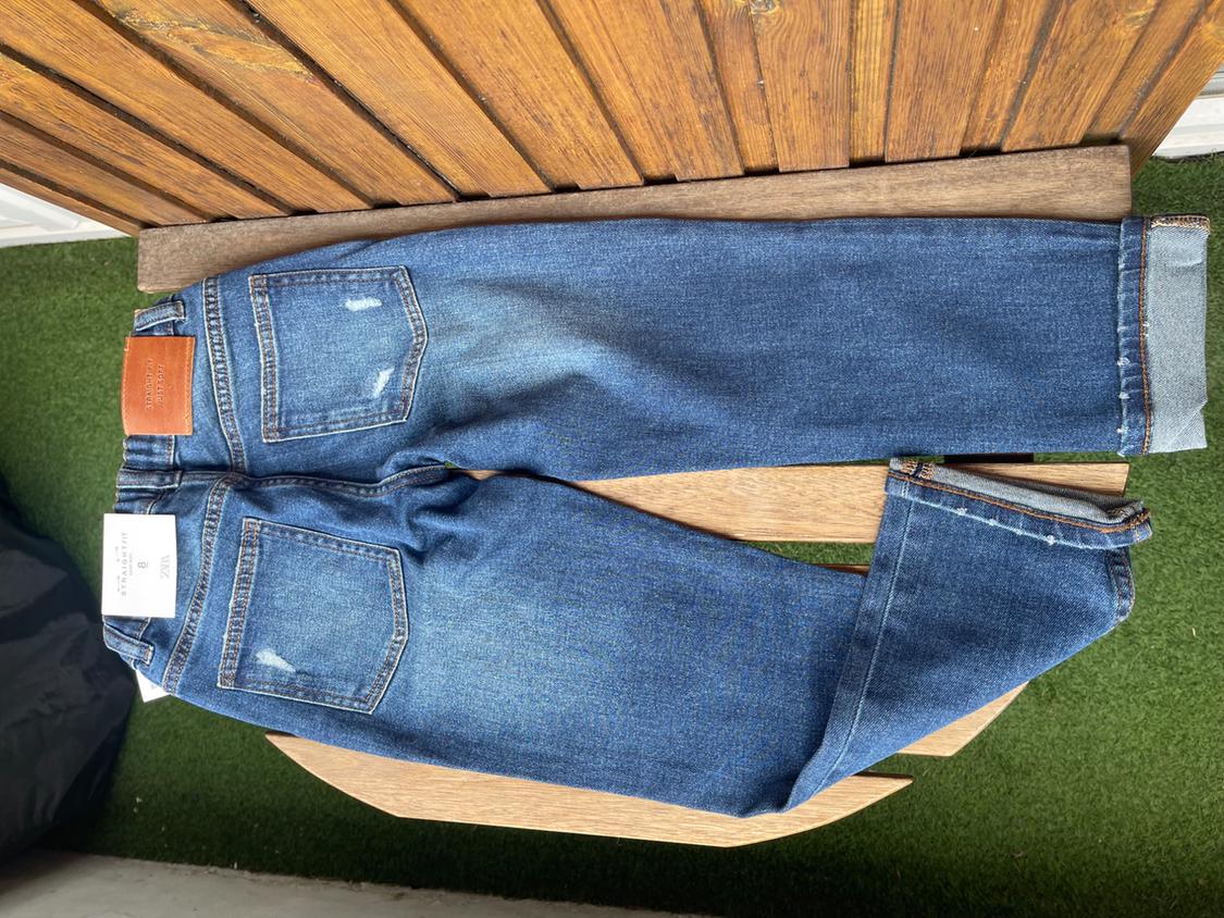DESTROYED DARK WASH JEANS - Image 2