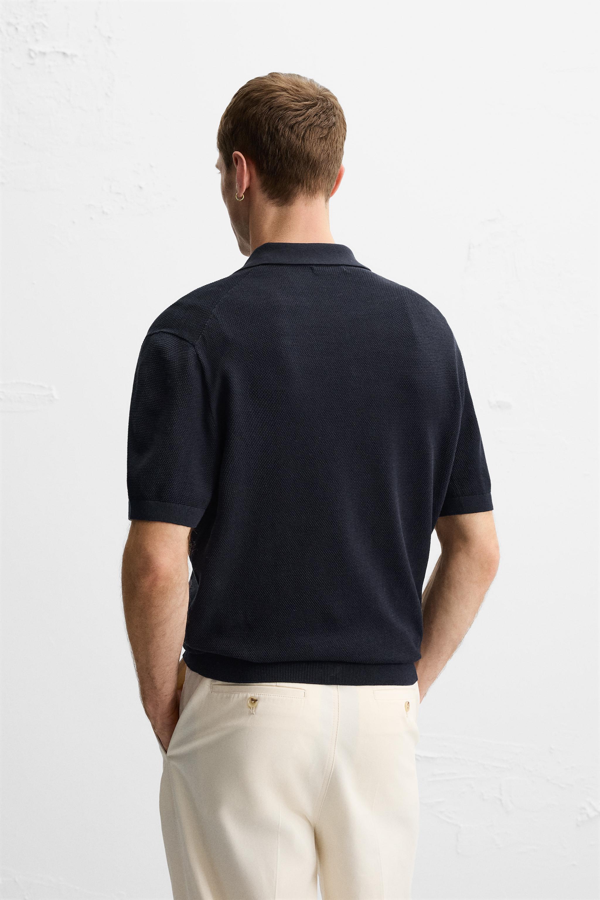 PIQUÉ TEXTURED POLO SHIRT - Ecru | ZARA United States