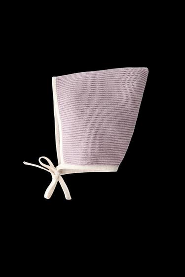 Zara POINTED HAT WITH CONTRASTING TRIM - Light lilac