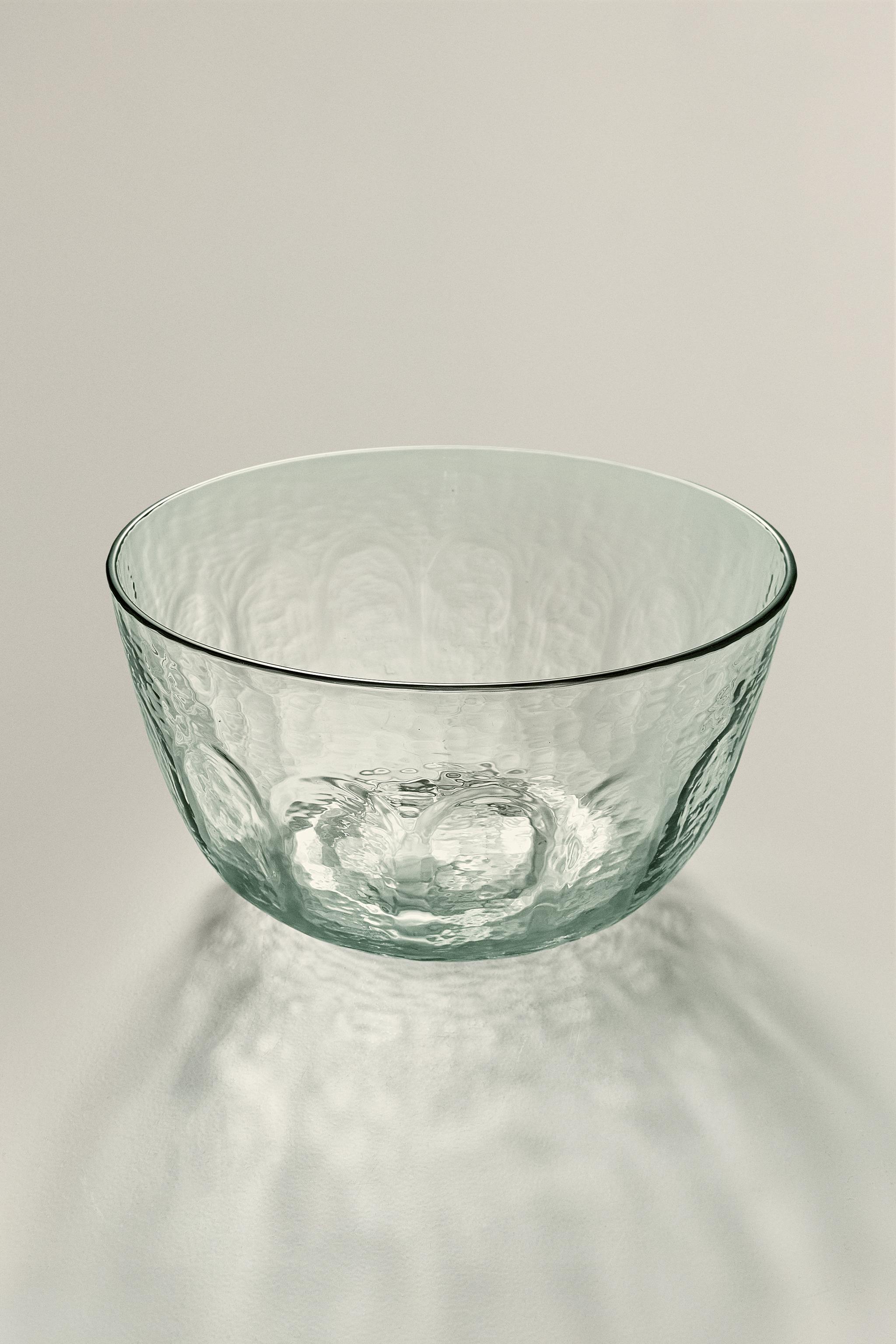 HAMMERED GLASS SALAD BOWL