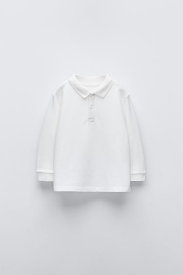 Zara BASIC PIQUÉ POLO - White
