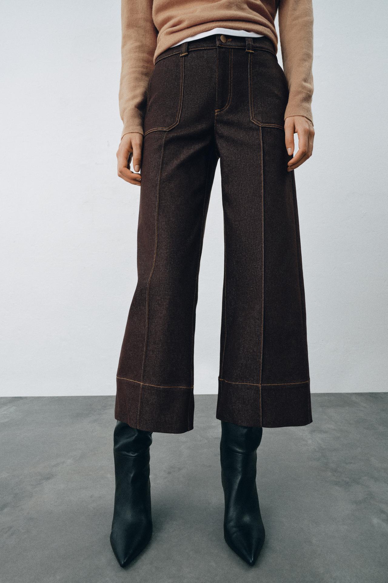 Z1975 MID-RISE CULOTTE JEANS — Brown