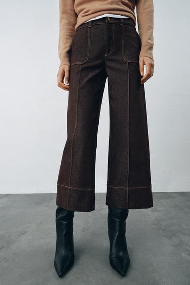 Z1975 MID-RISE CULOTTE JEANS — Brown 2