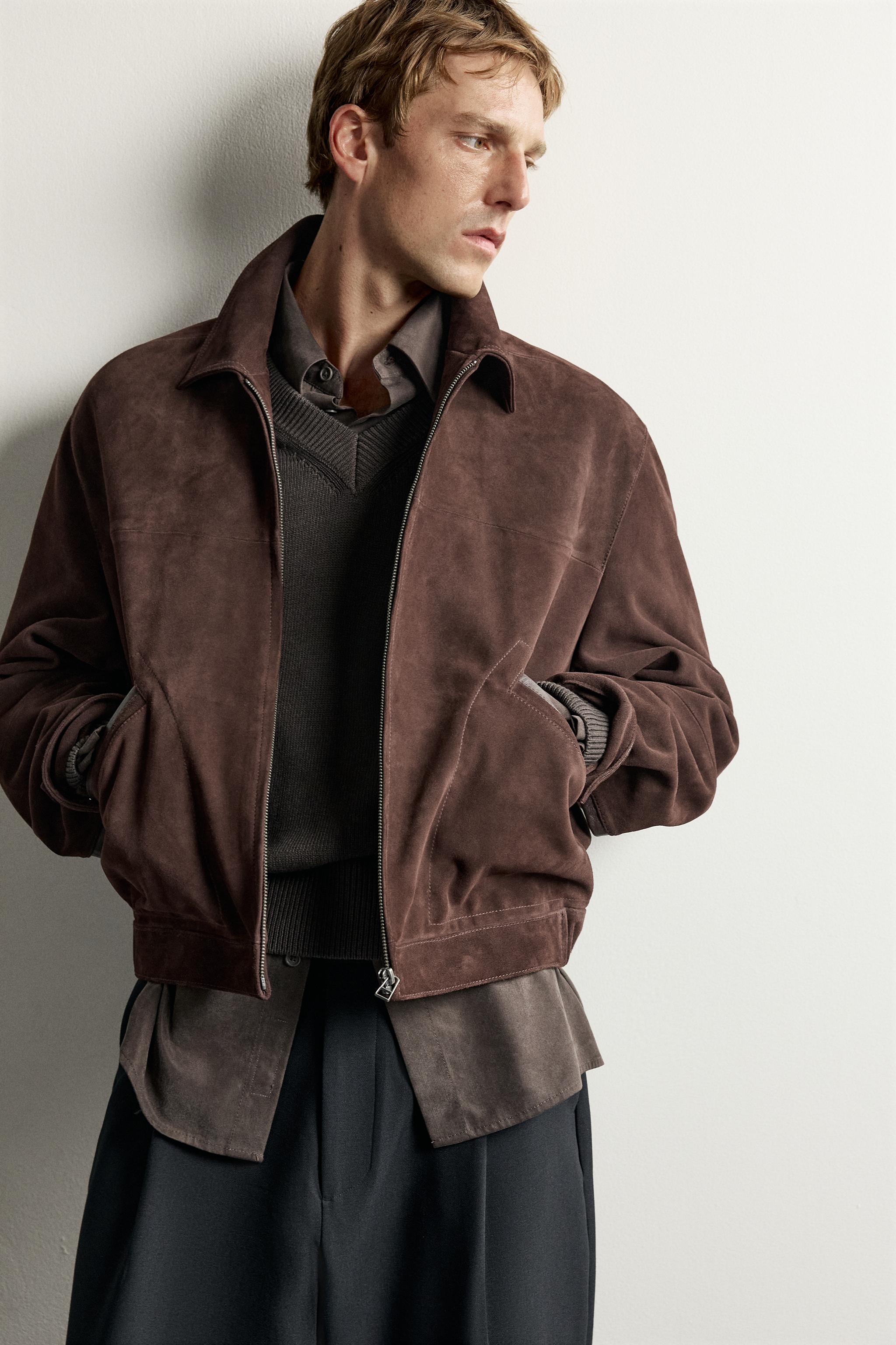 RELAXED FIT SUEDE LEATHER JACKET