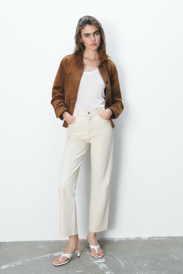 SUEDE EFFECT JACKET WITH POCKETS Tobacco Brown ZARA South Africa