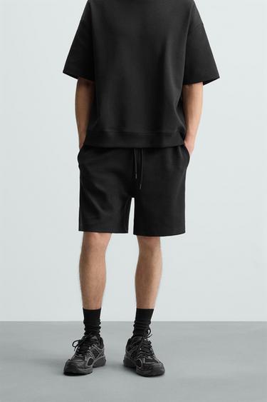 BERMUDA INTERLOCK TÉCNICA - Negro de Zara