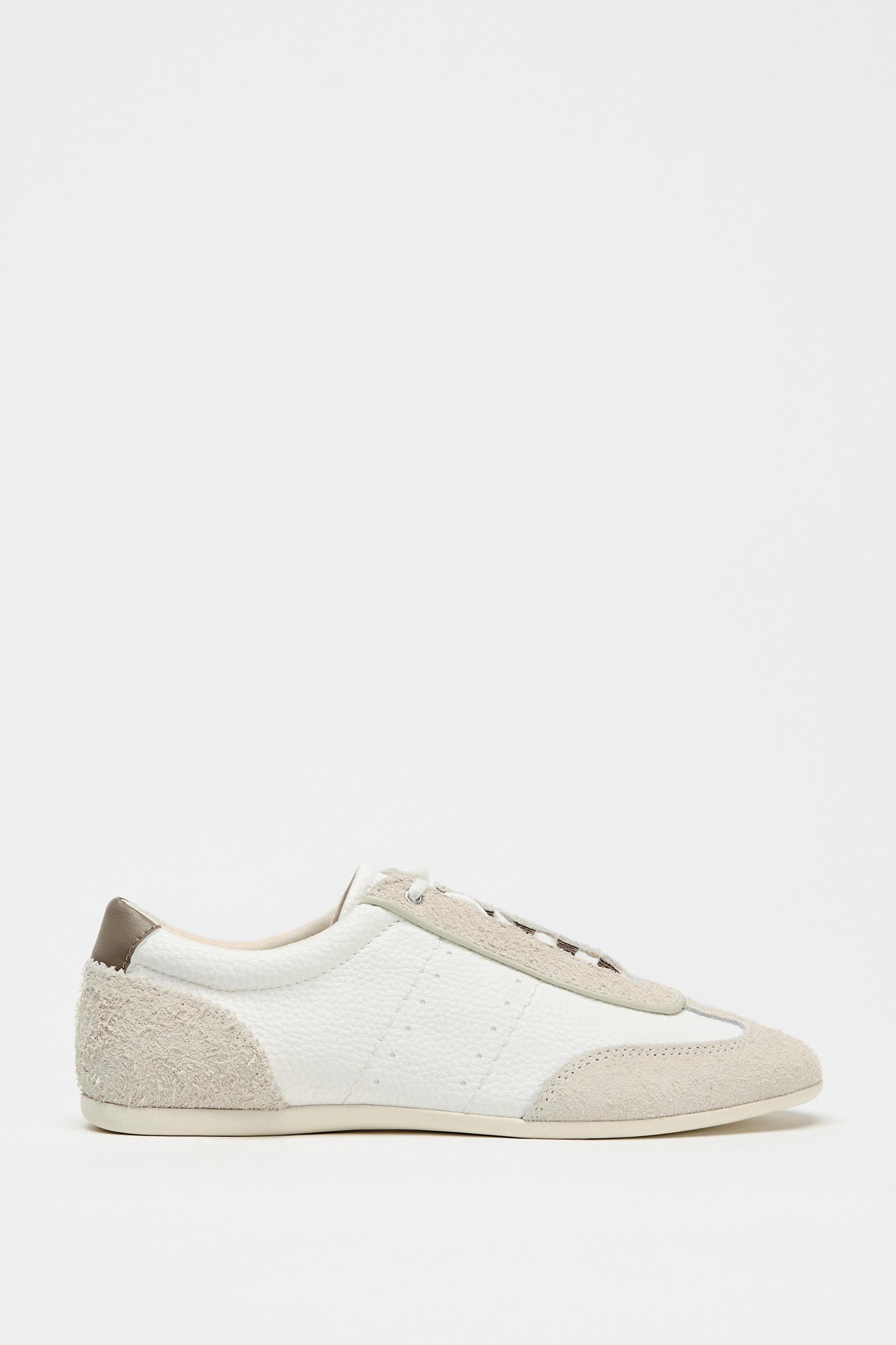 スペイン発送 ZARA パテント効果ヒールスニーカー ベージュ 新作 スペイン発送 ZARA パテント効果ヒールスニーカー ベージュ 新作