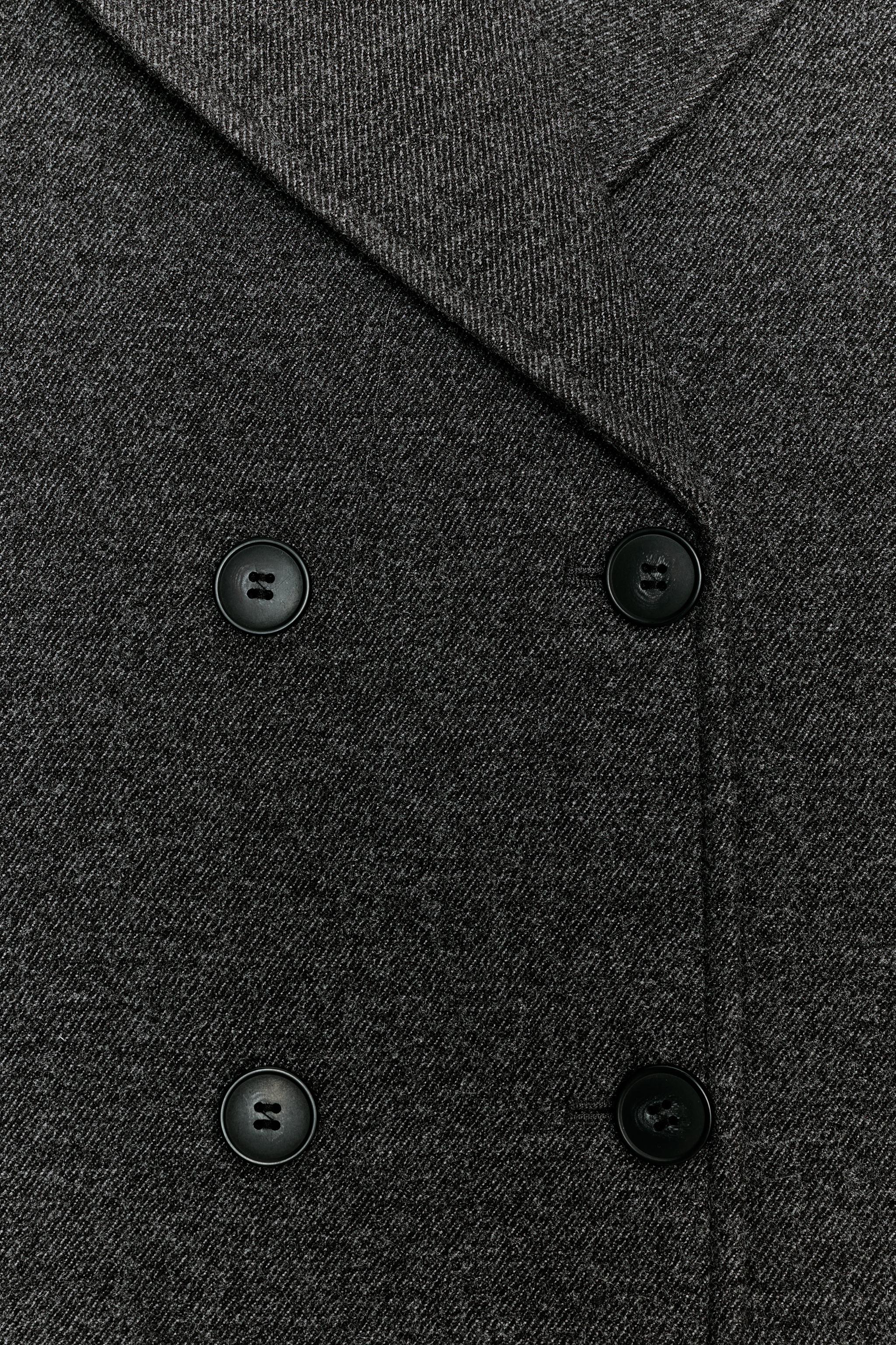 ソフトダブルブレストショートコート - グレー | ZARA Japan / 日本