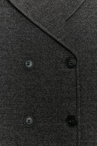 MANTEAU COURT CROISÉ SOFT - Gris de Zara - Image 8